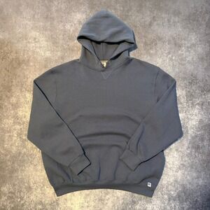 Vintage Russell Athletic Mens XL Blue Blank Pullover Hoodie Sweatshirt